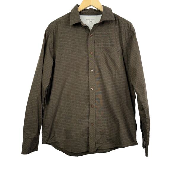 Horny Toad Long Sleeve Brown Button Down Shirts Men’s Size M - Picture 1 of 6